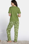Zivame Nature Trails Knit Cotton Pyjama Set -Turtle Green — thumbnail 4